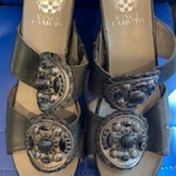 Vince Camuto Women's Leather Upper Wedge Pump Heel Shoes Slip On Sz: 6.5B/36.5 - Picture 3 of 6